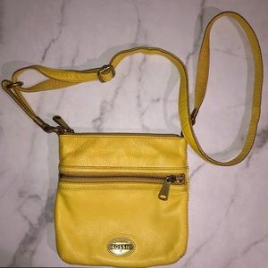 Mustard Fossil Crossbody Purse